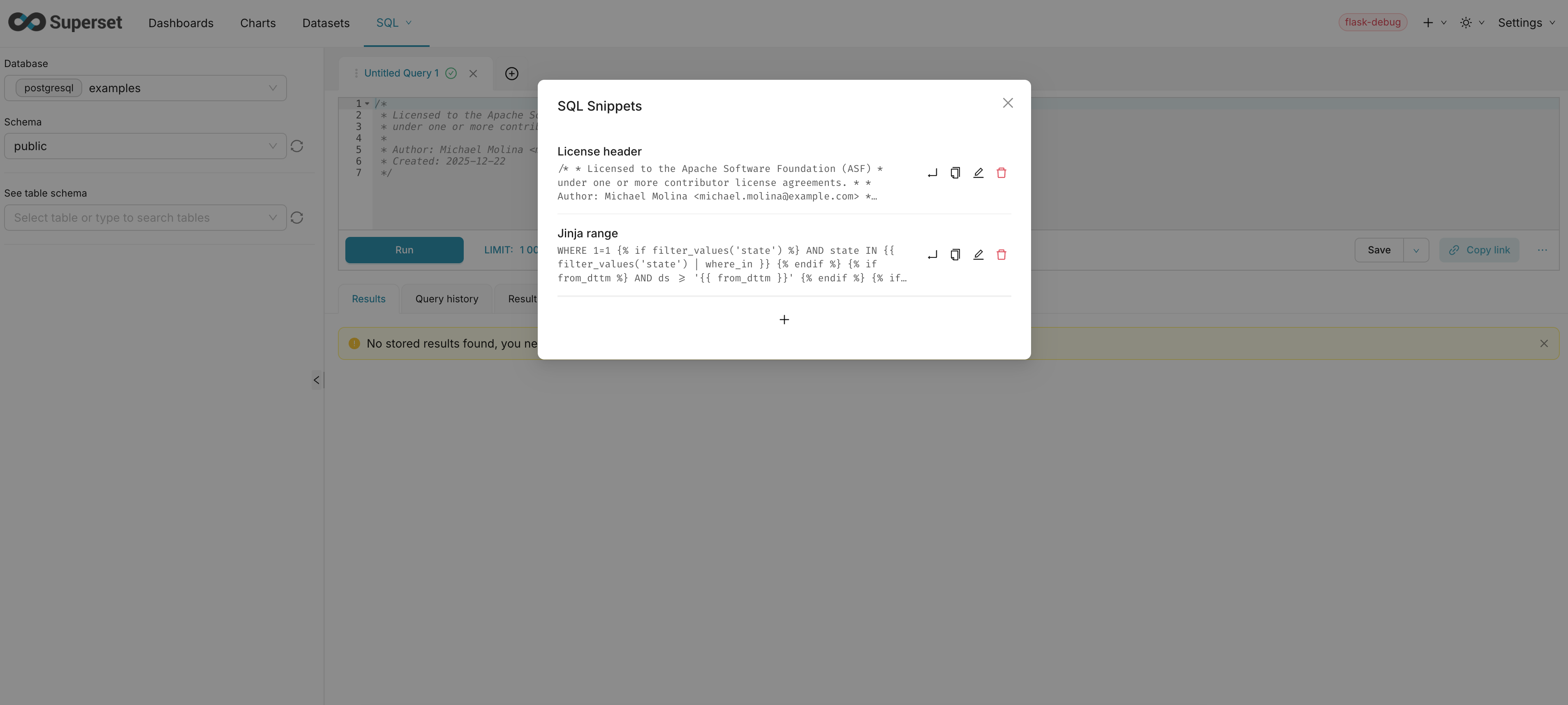 Editor Snippets